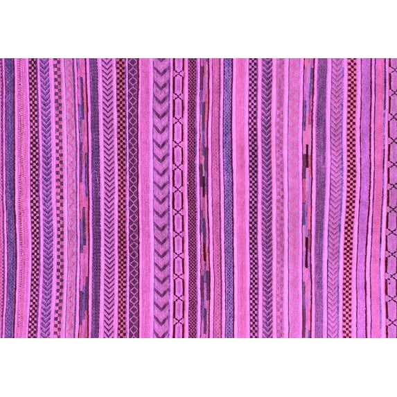 Ahgly Company Indoor Rectangle Abstract Purple Modern Area Rugs, 2' x 5'