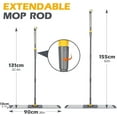 thumbnail image 7 of Commercial Mop, 36'' Large Dust Mop,Heavy Duty Industrial Push Mops with 3 Reusable Microfibre Pads & 62'' Adjustable Handle for Home,Hotel,Mall,Warehouse, 7 of 7