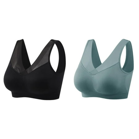 2-Pack Women s Comfortable And Thin Summer Bra Beautiful Back Tank Top No Steel Ring Bra Super Bra Workout Sports Bras for Women Womens Bras Comfortable Front Closure Womens Wireless Bras plus