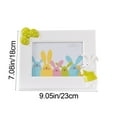 thumbnail image 3 of 7in Horizontal Easter Bunny Framed Figurine - Cute Tabletop Decor for Easter Parties & Home Ambiance - Festive Bunny Frame Ornament for Holiday Decor, Green, 1pc, 3 of 7
