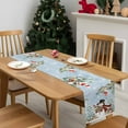 thumbnail image 4 of Snowman Christmas Dresser Scarf Farmhouse, Dining Table Decorations for Wedding/Parties, Snowflake Winter Xmas Tree Table Runner 36 Inches Long for Kitchen Dining, 13 x 36 In, 4 of 9