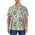 thumbnail image 5 of KLL Men's Hawaiian Shirt Short Sleeve Button Down Beach Shirts-Skull with Cash, 5 of 6