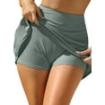 thumbnail image 4 of Women Swim Skirt Short with Side Pockets Bathing Suit High Waist Swimsuit Bottom, 4 of 9