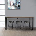 thumbnail image 6 of 4 Piece Counter Height Dining Table Set with Sled Base, Black and Brown- Saltoro Sherpi, 6 of 6