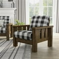 thumbnail image 5 of Furniture of America Tally Brown Wood Finish and Plaid Fabric Accent Chair, 5 of 7