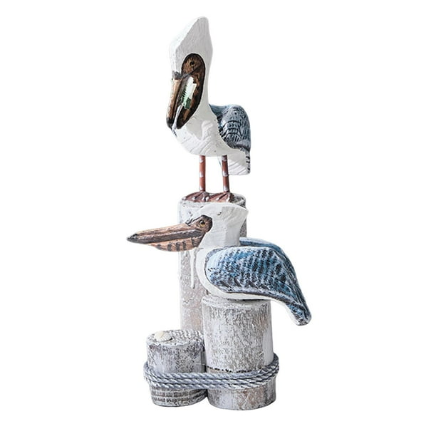 Estatua de playa Figura de animal Figura de ave marina Figura de ave marina Decoración de mesa Pájaro Azul retro