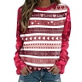 thumbnail image 2 of Qiopertar Chandails de la Saint-Valentin pour Femmes Col Rond Chandails en Molleton Graphiques Pull Cœur Décontracté Manches Longues Cadeau Hauts Blouse Liquidation Livraison Gratuite jusqu'à 90 % de Réduction, 2 of 6