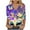 Multicolor, variant on YUGYXL Women's Summer Mardi Gras 3/4 Sleeve Tshirts Fashion Plus Size Fancy Mask Printed Soft Loose Clothes Ladies V Neck Tunic Tees Carnival Theme Party Funny Tops