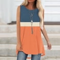 thumbnail image 1 of lSLJS Débardeur Femme Été Couleur Assortie Col Rond Sans Manches Tunique Décontractée Blouse, Débardeurs Femme, 1 of 5