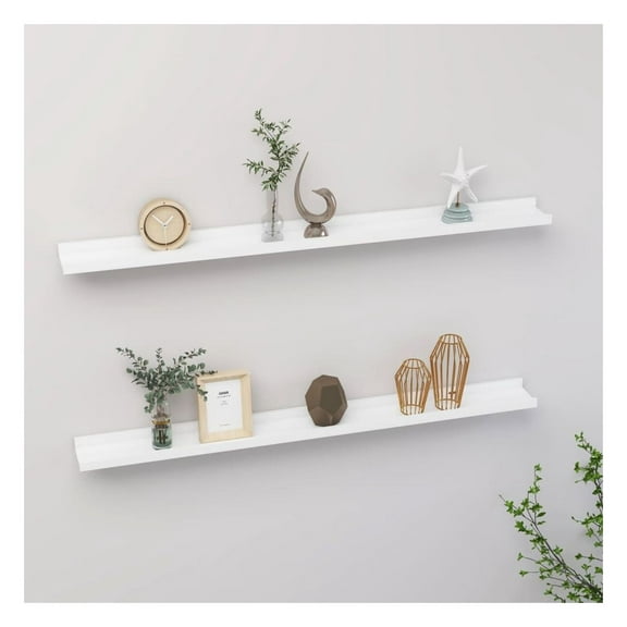 Wall Shelves 2 pcs White 39.4"x3.5"x1.2"