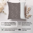 thumbnail image 2 of Ethan Taylor Botanical Throw Pillow Soft Cushion Cover 'Neutral Muted Botanical V Plants Modern Leaves' Pattern Decorative Square Accent Pillow Case, 18x18 Inches, Purple, White, 2 of 5