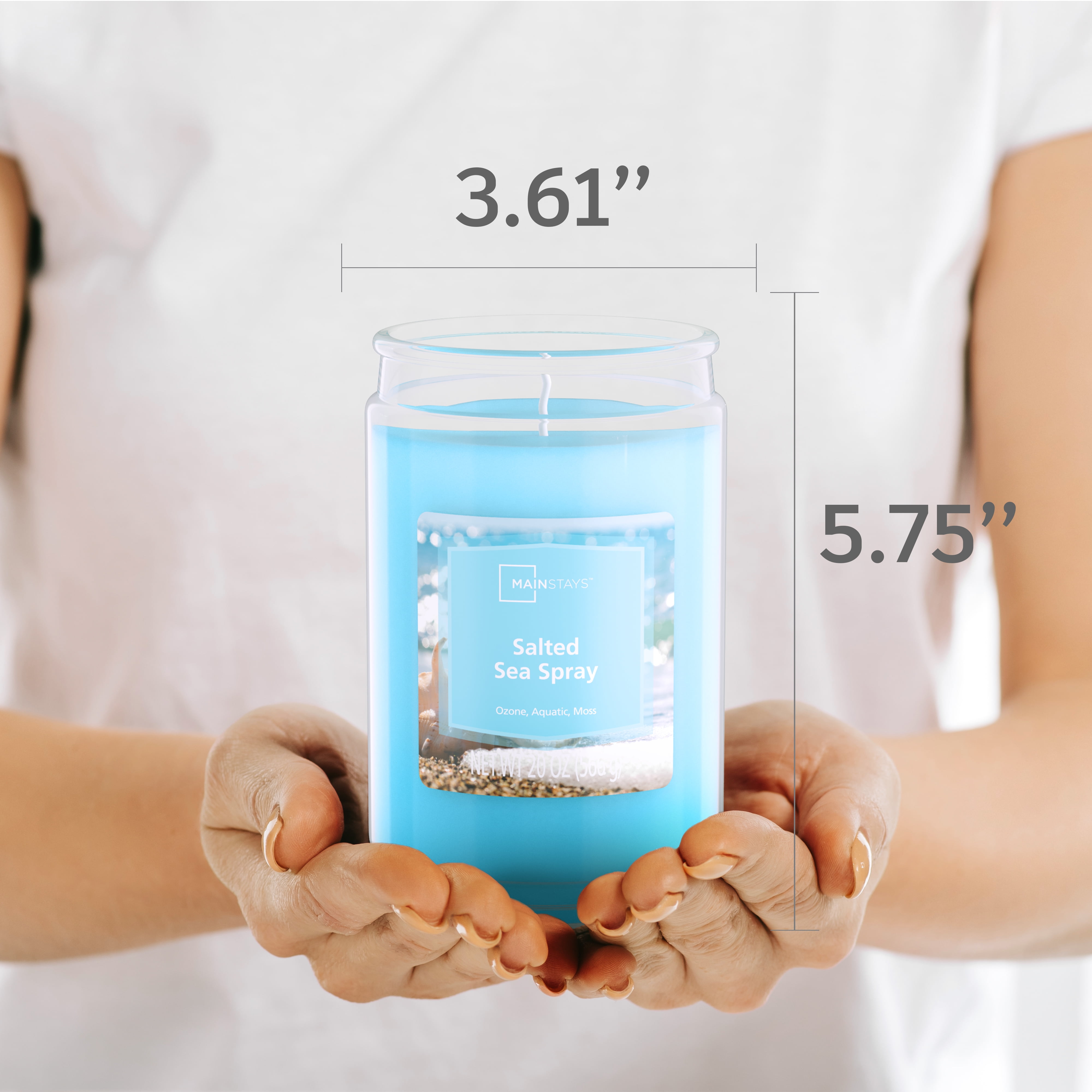 (2 pack) Mainstays Salted Sea Spray Single-Wick Scented Glass Jar Candle, 20 oz