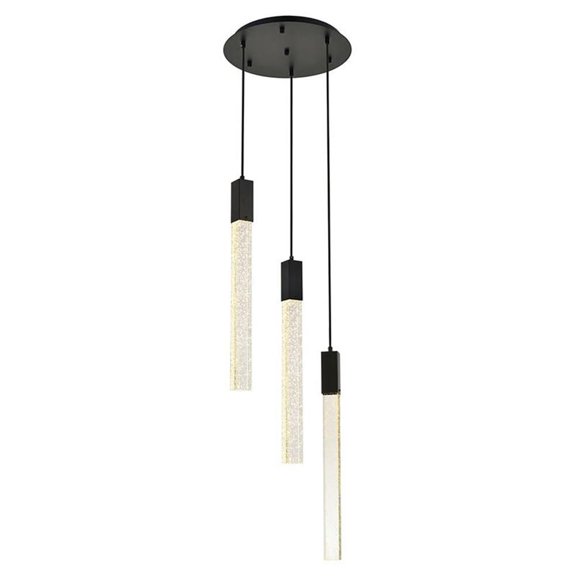Weston 3 lights pendant in black