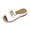 White1, variant on Zefriona Women's Casual Wedge Sandals Slip On Open Toe Comfortable Beach Slides With Metal Buckle Brown Size 6
