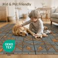 thumbnail image 4 of ODIKA 9'x12' Washable Area Rug Mosaic Interlocking Motif Brushstroke Block Abstract Distressed Refined for Great Room, Indoor Concept, Large Living Low Pile, Flatwoven, 4 of 7