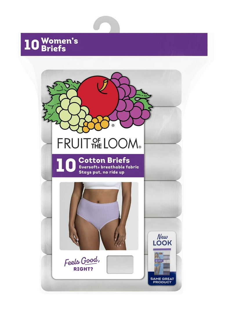 Fruit of the Loom Women's Cotton Brief Underwear, 10-Pack