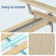 thumbnail image 2 of Greenstell Queen Bed Frame with Storage Drawers, Upholstered Bed with LED Light and Linen Fabric Storage Headboard, Off White, 2 of 7