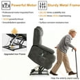 thumbnail image 5 of INGALIK Power Lift Recliner Chair Dual Motor, Infinite Position Lay Flat Recliners for Adult & Elderly with Heat & Massage, Large, Type-C Charge, Lumbar Pillow for Living Room, Leather (Gray), 5 of 14
