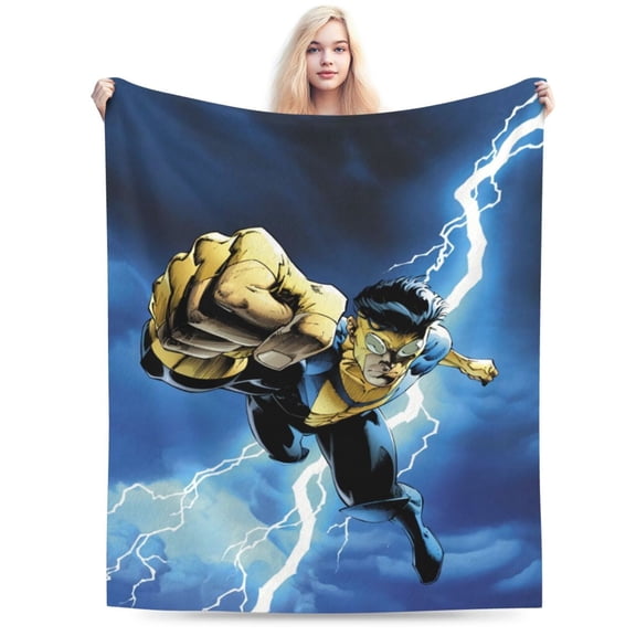 Invincible Throw Blanket Soft Lightweight Cozy Plush Flannel Bed Blanket Fuzzy Fluffy Fleece Blankets for Bedroom Living Room Couch Office 40"X30"