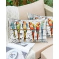 thumbnail image 6 of Pack of 2 Outdoor Pillow Covers, Colored Parrot Envelope Postmark Waterproof Square Throw Pillowcase Cushion Decorative Pillow Covers for Couch Patio Tent, 20x12 in, 6 of 6