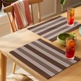 thumbnail image 4 of Brown Striped Placemats Set of 2 Vintage Rustic Simple Lines Texture Place Mats Indoor Wipeable Table Mats Washable Cloth Dining Table Placemats for Kitchen Holiday Party Home Decor 13x19 Inch, 4 of 9