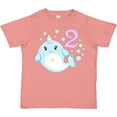 thumbnail image 3 of Inktastic Happy 2nd Birthday with Cute Narwhal Stars and Bubbles Boys or Girls Toddler T-Shirt, 3 of 5