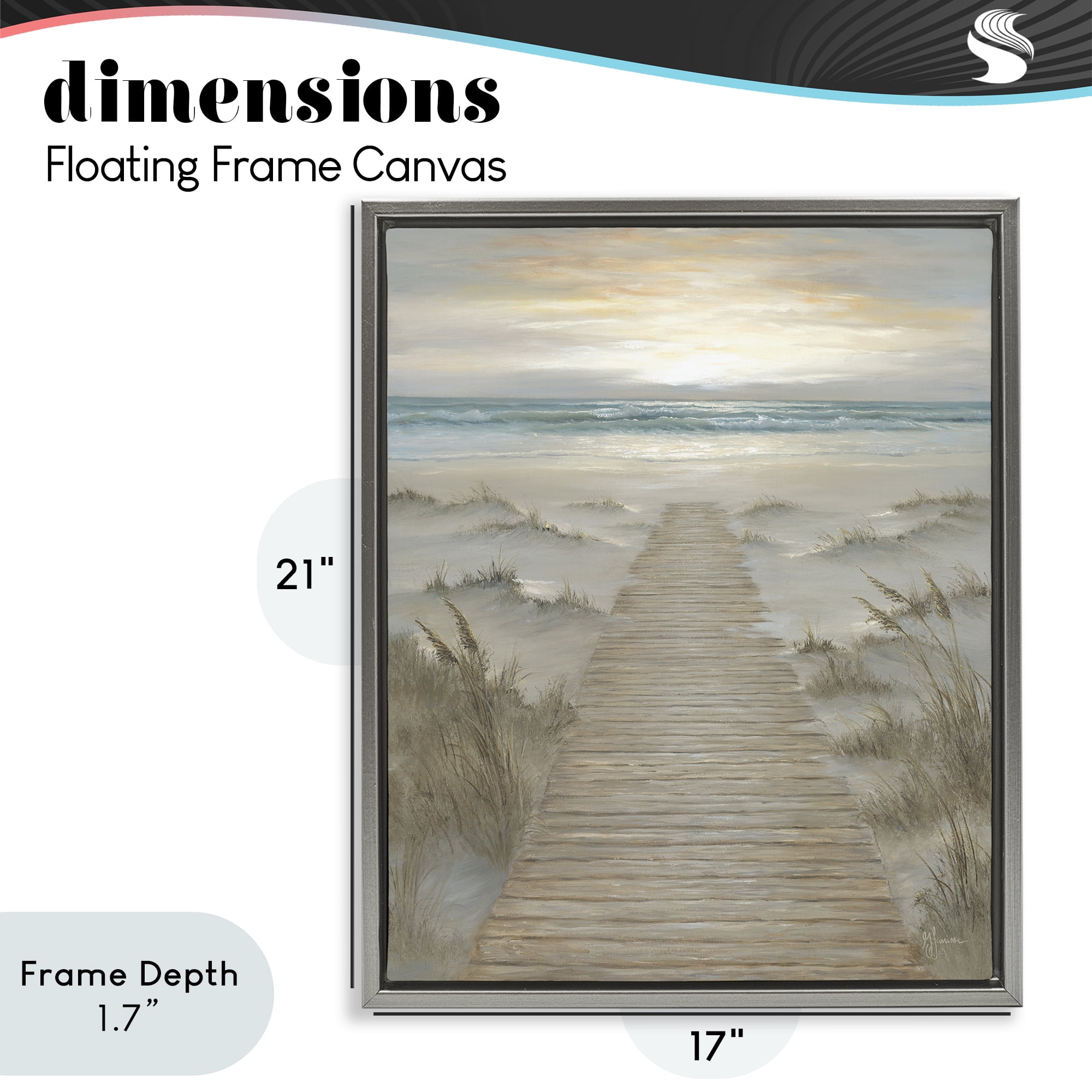 Stupell Industries The Path Towards Sunrise Gray Framed Floater Canvas Wall Art, design by Georgia Janisse