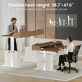 thumbnail image 3 of 55" Standing Desk with LED Lights and Storage, Modern Fluted Stand Up Desk, Height Adjustable Home Office Desk, 3 of 7