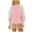 Pink, variant on QUINDOS Womens Sweatshirt Winter Oversized Tunic Plain Lantern Sleeves Long Sleeve Patchwork Crewneck Pullover Tops