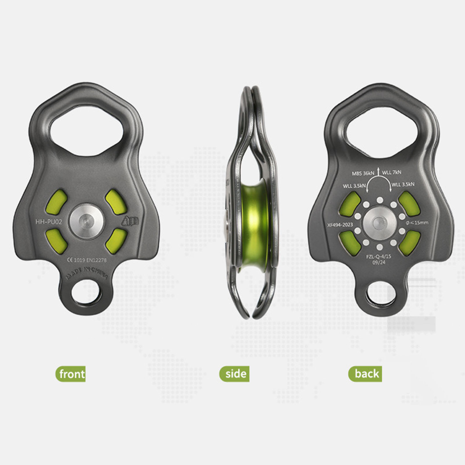 High Strengths Single Pulley With Accuracy Bearings Light weight Aluminum Pulley for Outdoor Activity