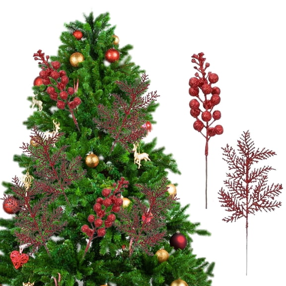 YIKA Christmas Tree Decoration DIY Accessories Bouquet Christmas Decorations Christmas Decorations Indoor Red