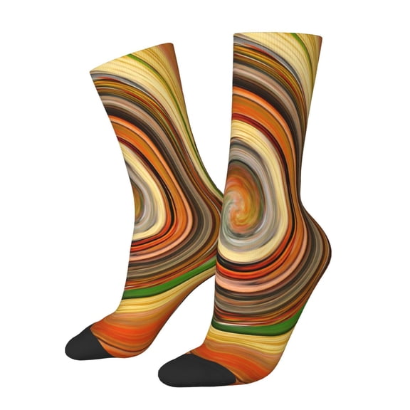 Xecao Colorful Swirl Pattern Sport Socks for Women and Men Crew Socks Sporty Calf Socks Casual Socks