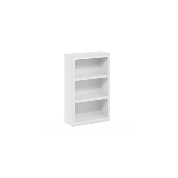 White 3-Tier Open Bookcase - Modern Minimalist Shelving Unit - 24" Wide