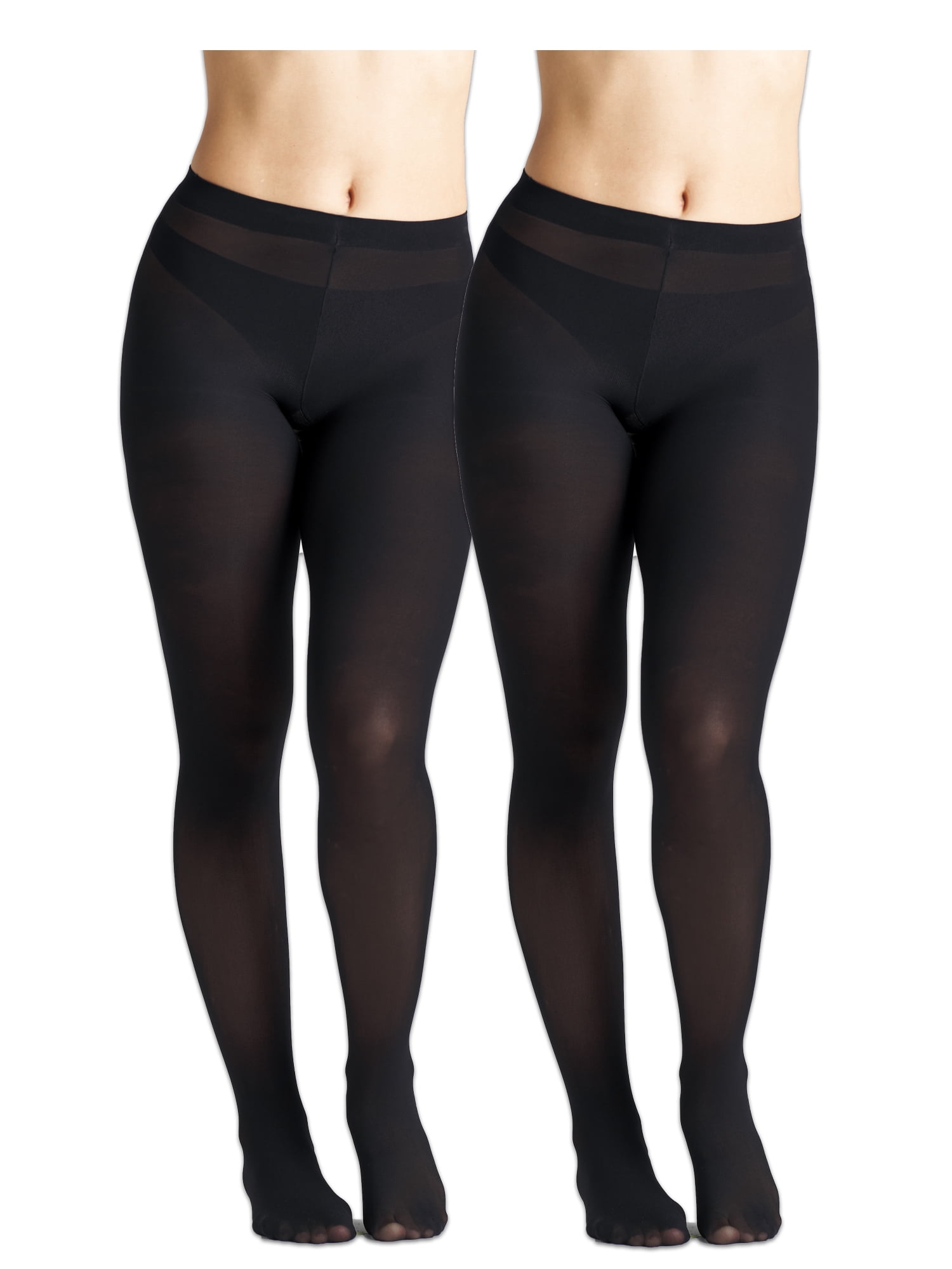 Classic Opaque Black Footed Tights 