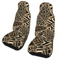 thumbnail image 2 of Animal Print Car Seat Cover Custom 3D Print And Zebra Pastel Gold Automobiles Seat Covers Fit for Cars Trucks SUV Auto 2 Piece, 2 of 7