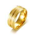 thumbnail image 1 of Dull Polish EngageMenst Ring For Mens Gold Color 8mm Width Wedding Bands, 1 of 4