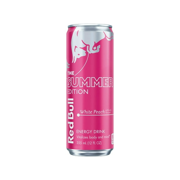 Red Bull Summer Edition Energy Drink, White Peach, 12 fl. oz. Can, (Packs of 6)