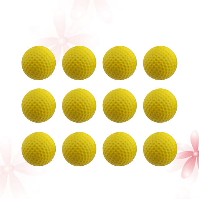 CRILSTYLEO 12Pcs Yellow Golf Practice Balls High Elastic Training Balls for Outdoor and Indoor Use