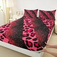 thumbnail image 3 of Manfei Leopard Cheetah Print 3pcs Twin Sheet Sets for Teens Girls Boys,Bling Pink Glitter Twin Fitted Sheet,Gradient Ombre Breathable Flat Sheet,Ultra Soft Home Decor, 3 of 7