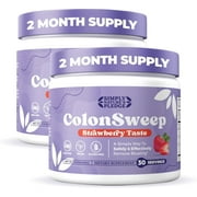 ColonSweep - Strawberry Flavored Probiotic Psyllium Husk Powder Colon Cleanser,7.8 oz. Fiber Supplement Support for Gut Health - Cleanse for Bloating Relief & Detox- 30 Servings (Pack of 2)