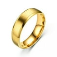 thumbnail image 2 of 4mm/6mm Black/Blue/Gold Titanium Steel Brushed Band Men's Women's Ring Size 6-12, 2 of 6