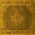 thumbnail image 1 of Ahgly Company Machine Washable Indoor Square Medallion Yellow Traditional Area Rugs, 5' Square, 1 of 4