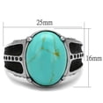 thumbnail image 2 of Anillo Color Plata Para Hombres de Acero Inoxidable en Turquesa Redonda, 2 of 4
