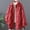 158#Red, variant on Fashion Women Comfortable Casual Put Together Button Pocket Solid Color Long Sleeve Turndown Collar Hoodless Casual Outwear Tan Wool Coat Womens Flannel Shacket
