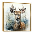 thumbnail image 2 of Designart "Wilderness Deer Portrait I" Animals Framed Wall Art - Traditional Brown Deer Living Room Framed Canvas Art, 2 of 6