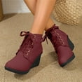 thumbnail image 3 of Leozcaa Ankle Boots Women’s Slip on High Top Wedge Sneakers Hidden Heel Platform Lace up Short Booties, 3 of 4