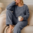 thumbnail image 6 of Yourumao Womens Fleece Pajama Sets for Women 2 Piece Fuzzy Long Sleeve with Long Pants Pjs Soft Cozy Winter Loungewear Pjs, 6 of 8