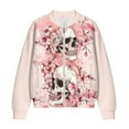 thumbnail image 4 of DISNIMO Skull Printed Sweatshirts for Women Cherry Blossom Printed Jackets Long Sleeve Outwear Coat Fall Winter Sweatshirts, XL, 4 of 7