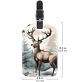 thumbnail image 6 of Square 2Pack PU Leather Jungle Elk Cruise Luggage Tag with Privacy Cover and Name ID Tag for Travel Handbags Backpacks Luggage Tags, 6 of 6