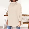 thumbnail image 2 of Pull à Col Roulé pour Femmes Pull Manches Chauve-Souris Chunky Pulls Tricotés Pulls, 2 of 9